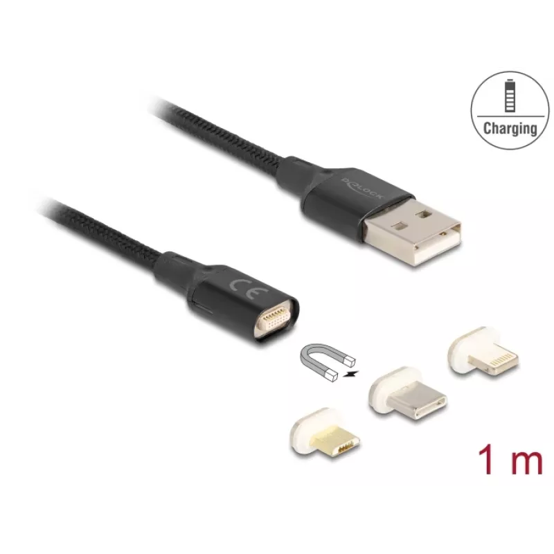 USB laidas DeLOCK 88165 1 m USB A Juodas