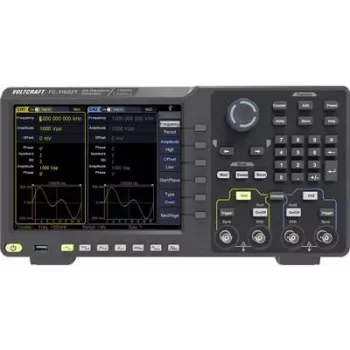 VOLTCRAFT FG-31602T funkcijų generatorius maitinamas iš tinklo 1 µHz - 160 MHz 2 kanalų savavališkos formos, triukšmo, impulsų, stačiakampio, sinusinio, trikampio signalų (FG-31602T)
