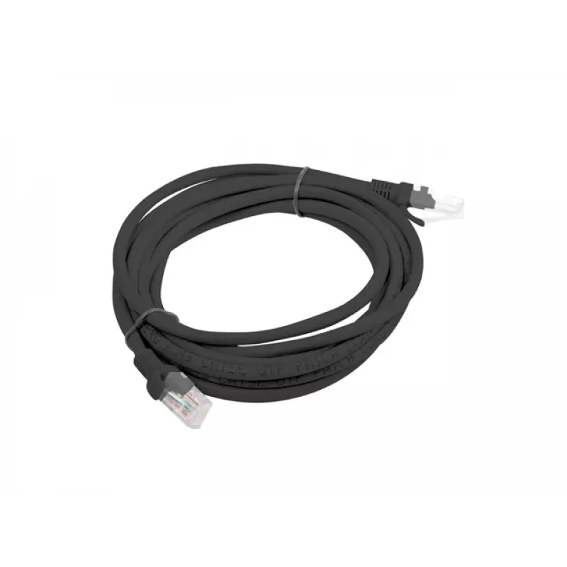 Jungiamasis kabelis UTP Lanberg PCU6-10CC-0300-BK (RJ45 - RJ45, 3 m, UTP, 6 kategorija, juoda spalva) (PCU6-10CC-0300-BK)