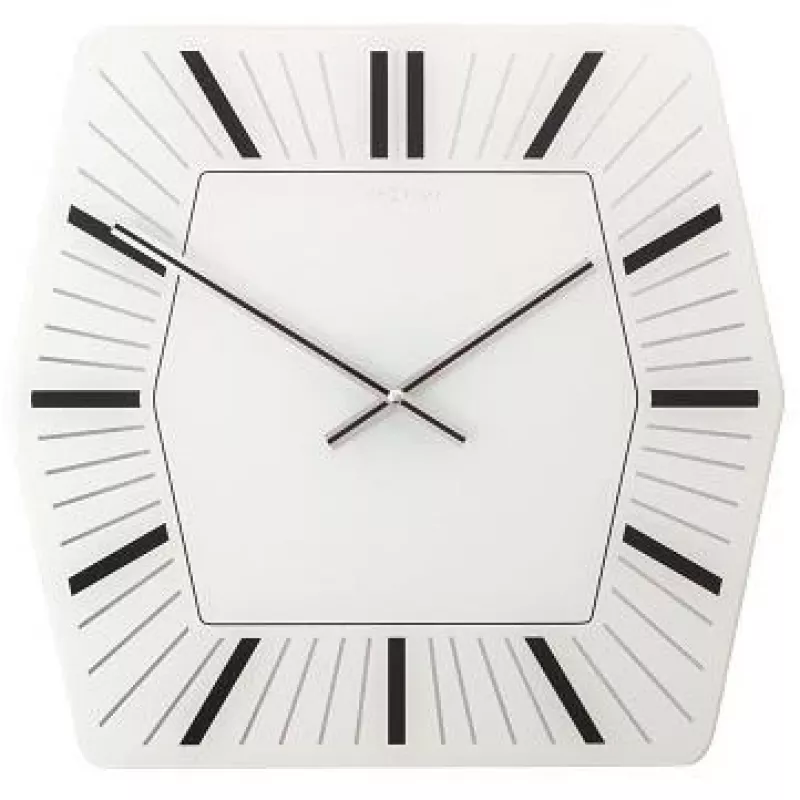 NeXtime klok 8128wi Hexagon, 43x43 cm, Sieninis, Baltas
