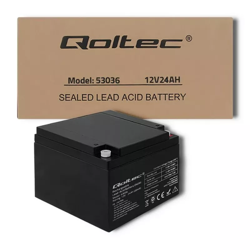 Qoltec 53036 AGM baterija | 12V | 24Ah | maks. 360A