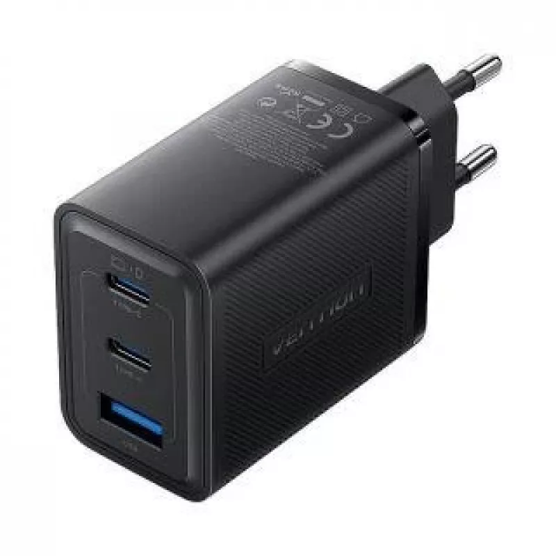 Sieninis įkroviklis Vention FERB0-EU 65 W, 3 USB prievadai (USB-A/USB-C)
