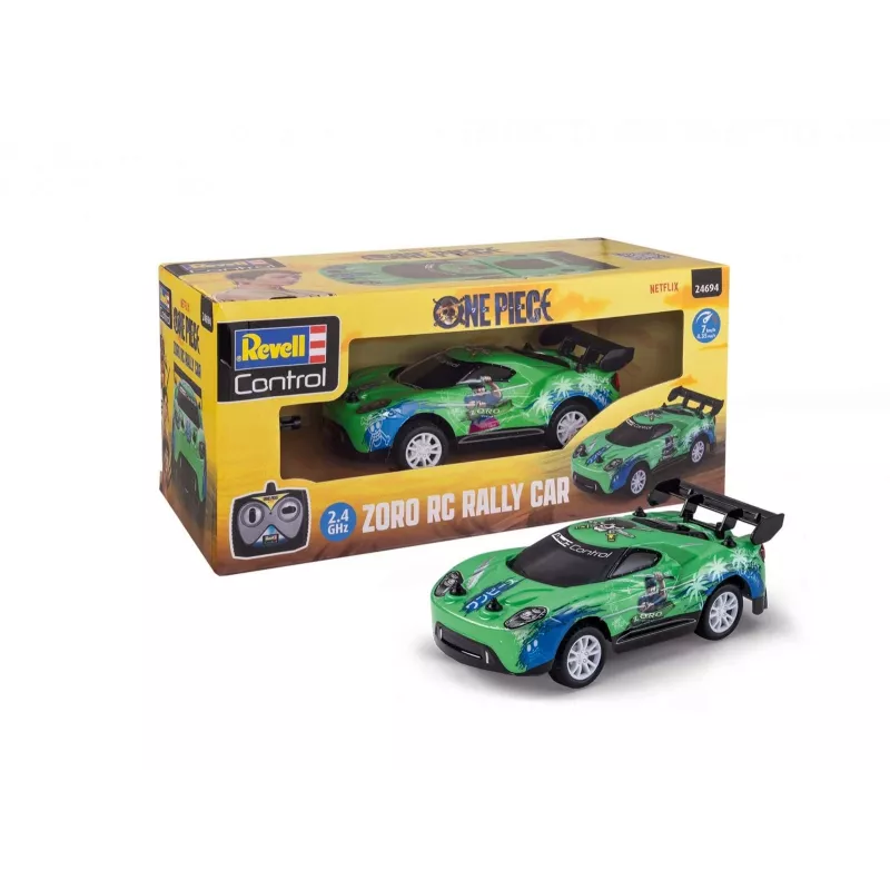 RC rally automobilis REVELL One Piece Zoro — nuotolinio valdymo modelis, kolekcinis teminis dizainas
