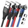 USB laidas RealPower MagneticCharge3 1m USB A juoda mėlyna raudona