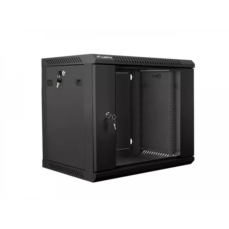 Prie sienos montuojama spinta LANBERG 9U (600×450×507 mm) IP20, maks. apkrova 60 kg, juoda
