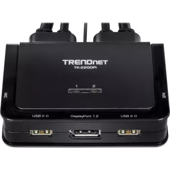 Trendnet TK-220DPI klaviatūros / vaizdo / pelės (KVM) jungiklis, juodas (TK-220DPi)