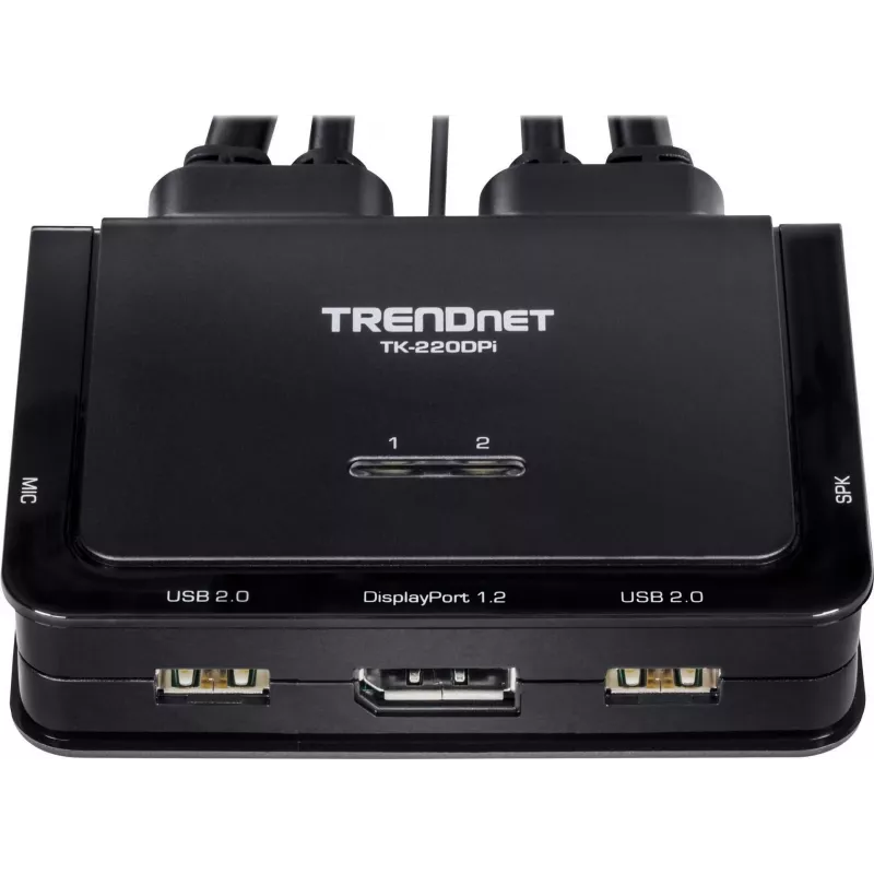 Trendnet TK-220DPI klaviatūros / vaizdo / pelės (KVM) jungiklis, juodas (TK-220DPi)