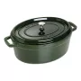 Staub La Cocotte 33 cm ovalus ketaus puodas, Bazilikų žalios spalvos