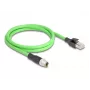 DeLOCK M12 kabelis X koduotas 8 kontaktų kištukas į RJ45 kištuką PUR (TPU) 1 m