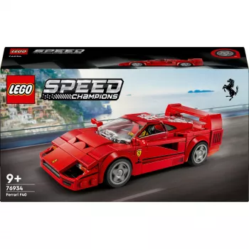 LEGO Speed Champions Ferrari F40 Supercar statomas transporto priemonės žaislinis automobilio modelis 9 metų ir vyresniems berniukams ir mergaitėms su vairuotojo minifigūrėle, vaikų miegamojo D