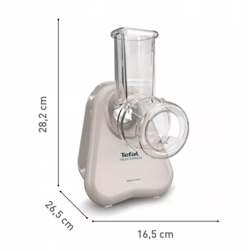 Elektrinė daržovių smulkintuvė Tefal Fresh Express DN853BE0 — 150 W, 3 keičiami antgaliai, 1 greitis, kremas