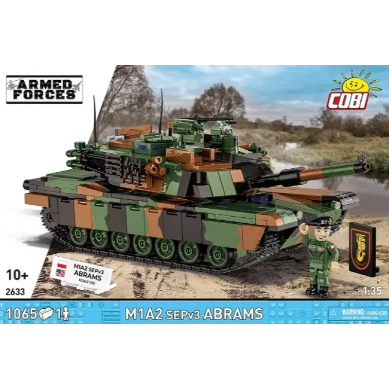 Konstruktorius Cobi M1A2 SEPV3 Abrams modelis su 1065 kaladėlėmis