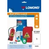 Lomond PET lazerinė plėvelė lipni balta matinė A4, 25 lapai