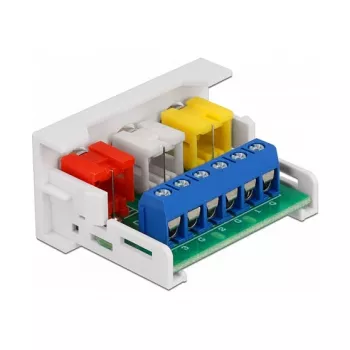 RCA modulis DeLOCK Easy 45 3 x RCA moteriška jungtis 22,5 x 45 mm