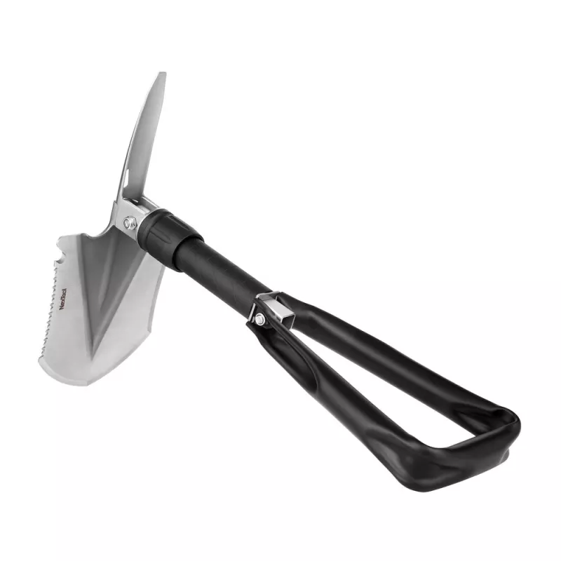 Sulankstomas kastuvas Nextool NE20033 — kompaktiškas daugiafunkcis mini kastuvas, sulankstytas 20,6 cm, išskleistas 50,3 cm, svoris 797 g, plotis 128 mm