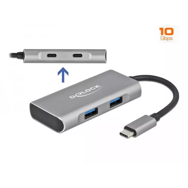 USB šakotuvas DeLOCK išorinis USB 10 Gbps USB Type-C šakotuvas 63260