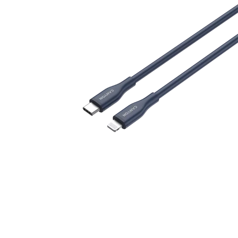 USB-C į Lightning laidas CANYON CLNM60 60W MFi 1 m silikoninis mėlynas