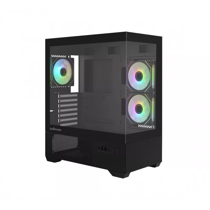 PC korpusas CHRONIX V2 Mid Tower ARGB ventiliatorius x3 juodas