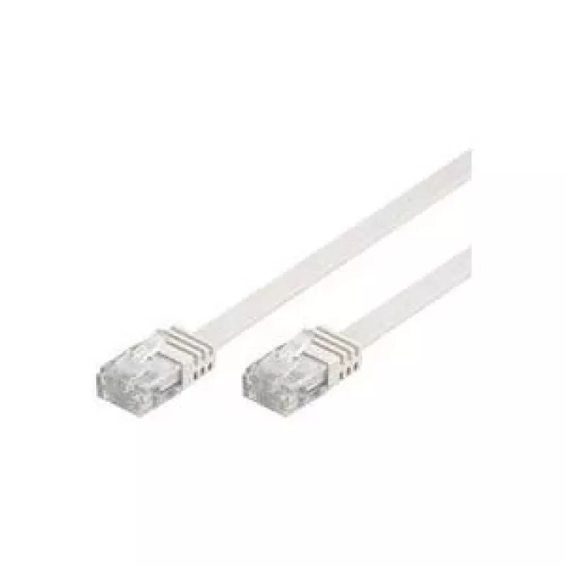 Wentronic Goobay CAT 5e plokščiasis komutacinis kabelis, U/UTP, baltas, 2 m - CCA vario mišinys (93359)