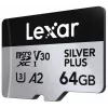 MicroSD kortelė Lexar 64GB UHS-I Class 3 Sidabrinė PLUS