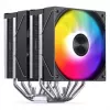 CPU aušintuvas Jonsbo CA80 Dual-Tower, 2×120 mm PWM ventiliatoriai, ARGB, juodas