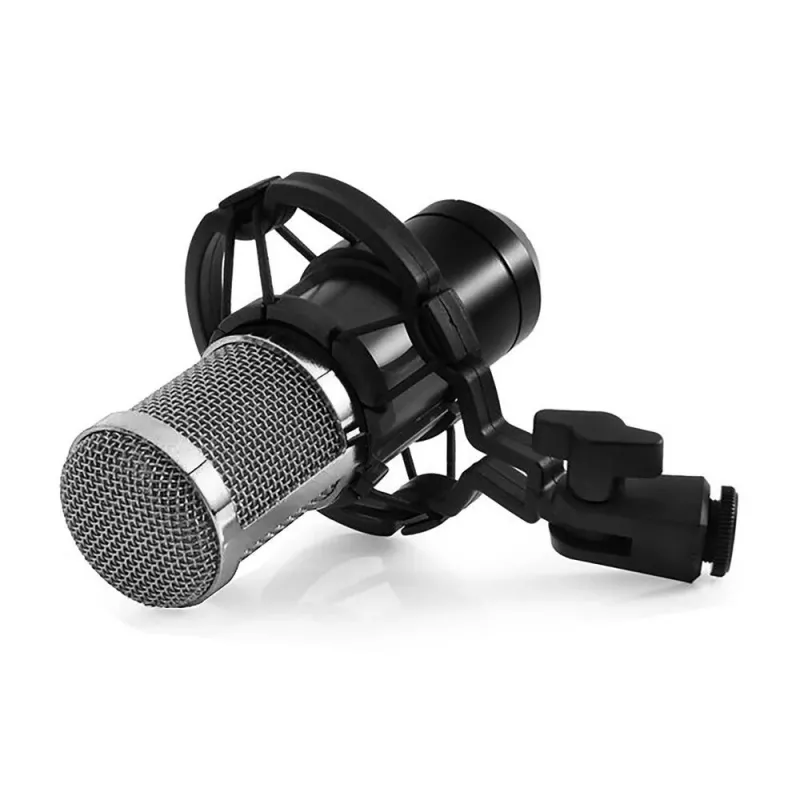 PC mikrofonas MEDIA-TECH MT397S — laidinis, XLR įvestis, 20–20000 Hz, 150 Ω, -32 dB, 2,4 m laidas, stalinis stovas, juodas