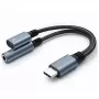 Adapteris 2-in-1 USB-C USB-C 3,5 mm lizdas PD 15W