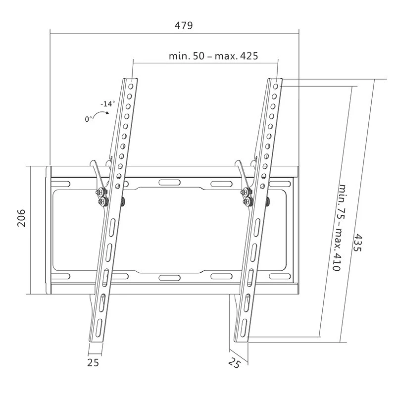 TV laikiklis LogiLink BP0012 139,7 cm (55 colių) juodas