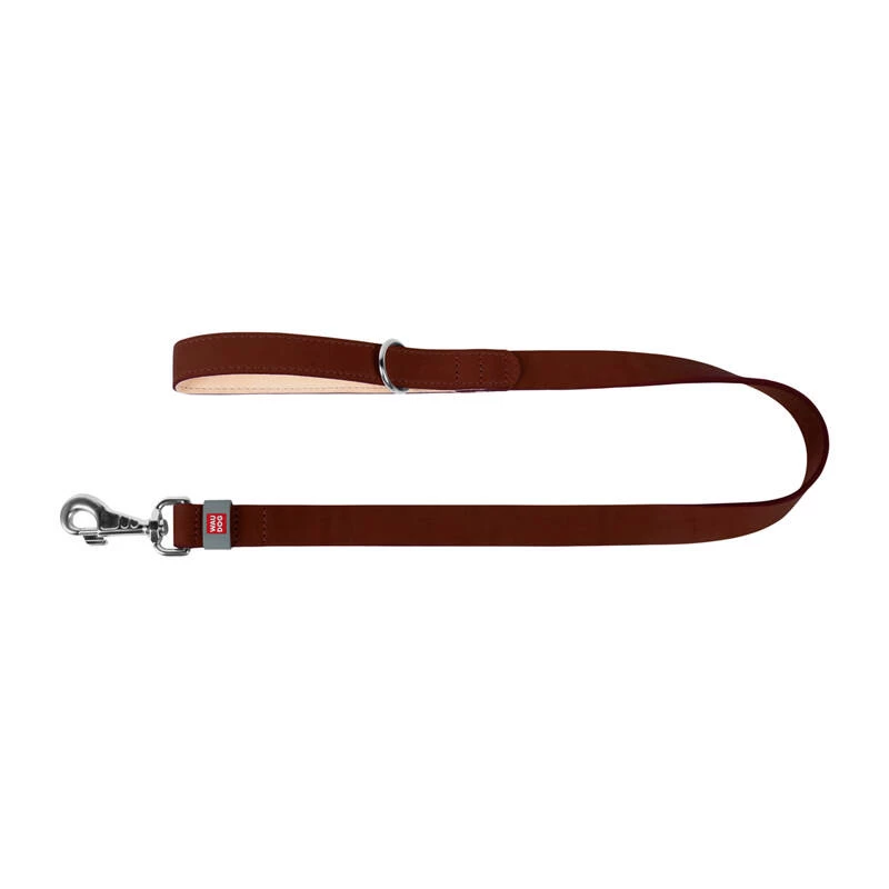 WAUDOG natūralios odos šuns pavadėlis 14 mm pločio, 122 cm ilgio, rudas
