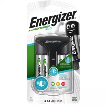 Baterijų įkroviklis Energizer Pro Charger AC 4 lizdų AA/AAA NiCd, 100–240 V, komplekte 2000 mAh