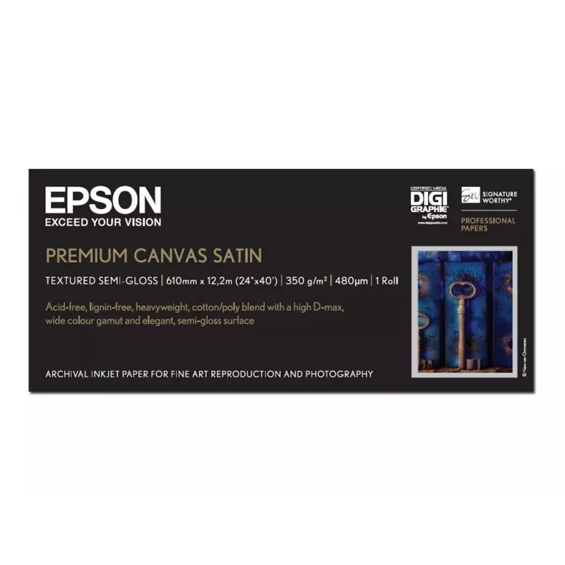 Epson Premium Canvas Satin, 24 col. x 12,2 m, 350 g/m²