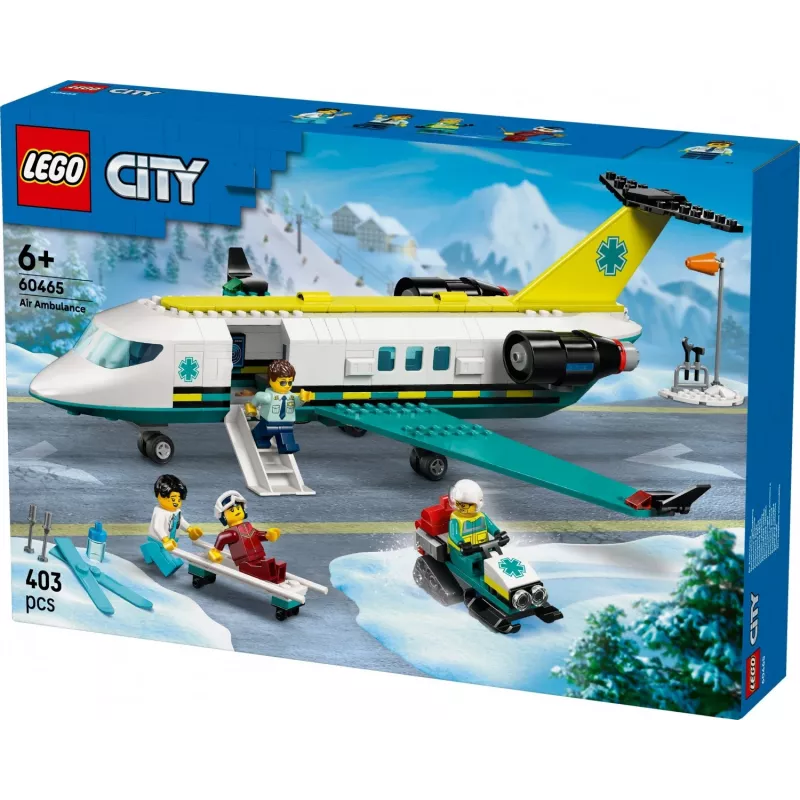 LEGO City avarinis lėktuvas 60465 – mažas gelbėjimo orlaivio konstravimo rinkinys, 403 dalys, 4 minifigūrėlės, amžius 6+