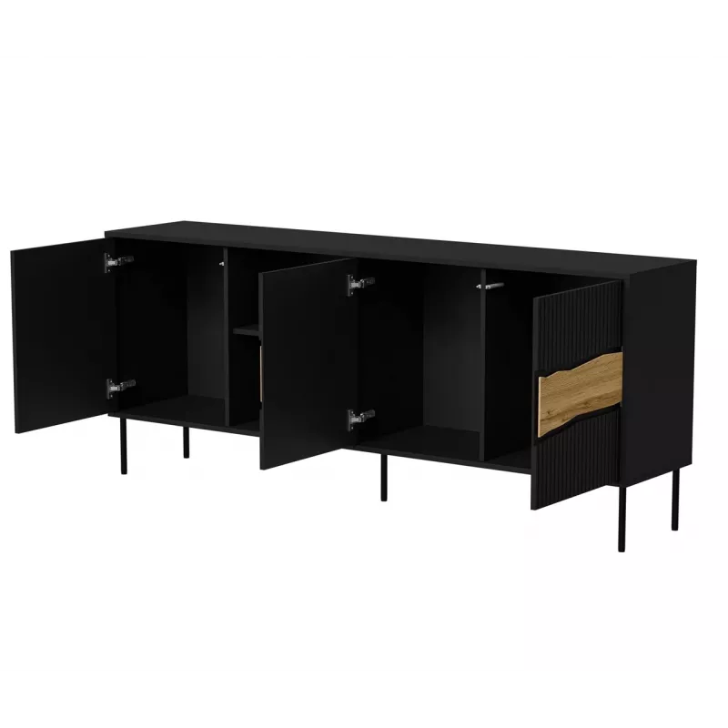 Cama INSERTO 3D1W komoda 190x40x80 juodas + LED