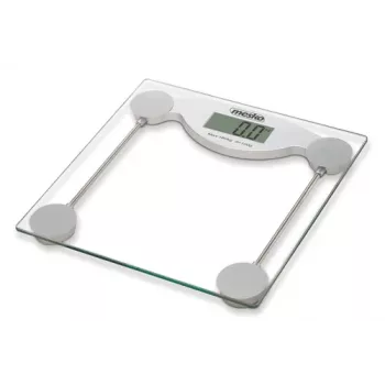 Elektroninės asmeninės svarstyklės Mesko MS 8137 — talpa 150 kg, tikslumas 100 g, baltos/skaidrios