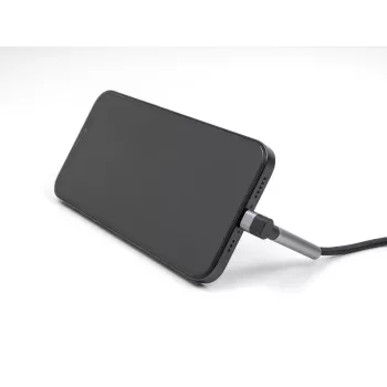 USB Type-C – Lightning įkrovimo ir duomenų laidas su kampuota jungtimi ir stovo funkcija, DELOCK 1,5 m, 9 V 3 A (MFi)