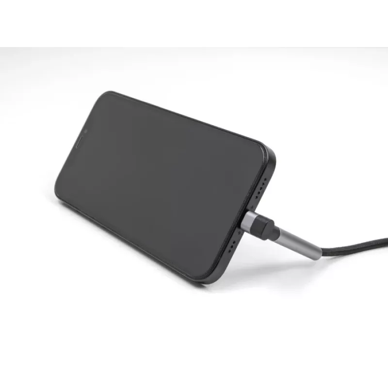 USB Type-C – Lightning įkrovimo ir duomenų laidas su kampuota jungtimi ir stovo funkcija, DELOCK 1,5 m, 9 V 3 A (MFi)
