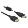 DELOCK prailginimo laidas USB 2.0 A tipo kištukas > USB 2.0 A tipo lizdas 0.5 m juodas