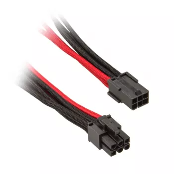 SilverStone 6 kontaktų PCIe į 6 kontaktų PCIe kabelis 250 mm - juodas/raudonas