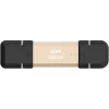 USB flash drive Silicon Power DS72 250 GB, USB 3.2 Gen 2 Type-A / Type-C, aliuminis/guminis dangtelis, auksinė