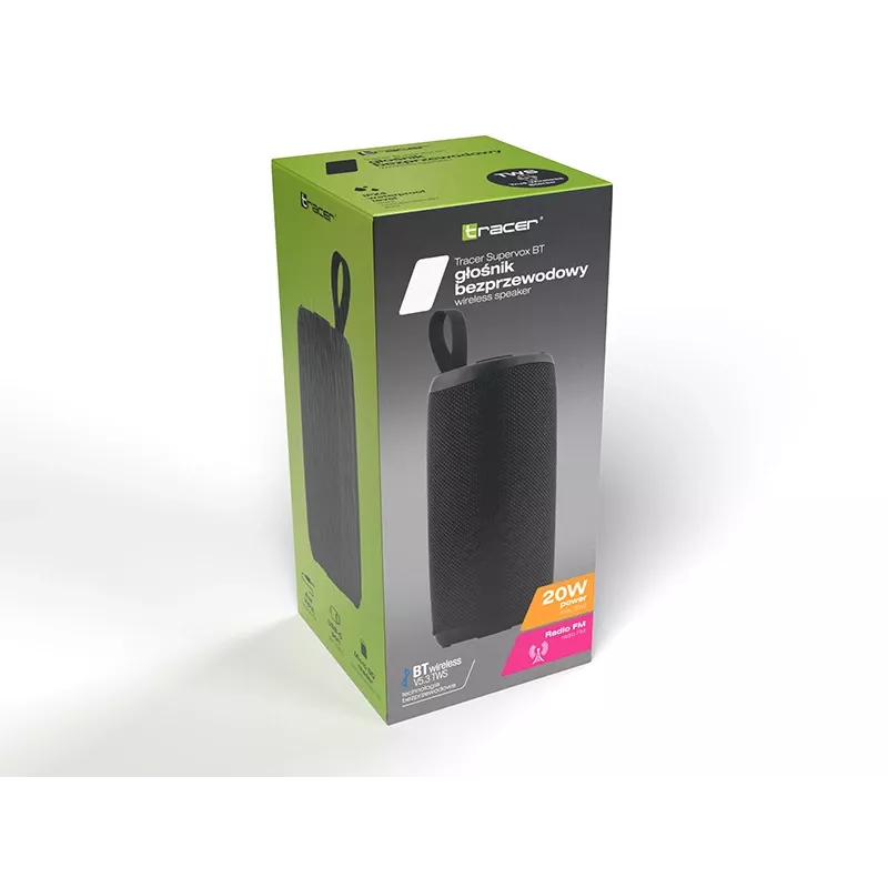 Nešiojamas Bluetooth garsiakalbis TRACER Supervox Juoda TRAGLO47686 — belaidis garsas, kompaktiškas dizainas