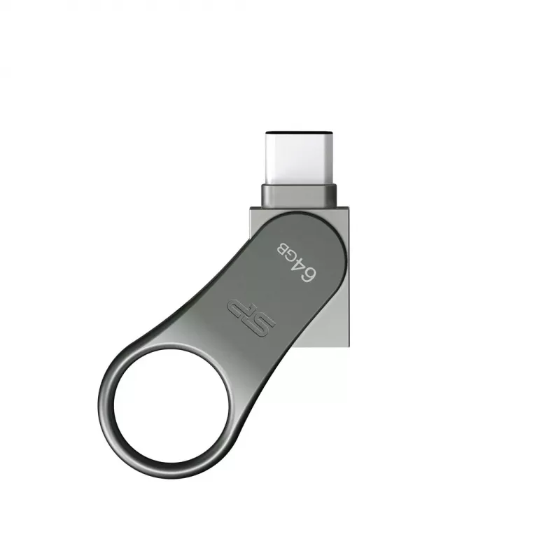 Silicon Power Mobile C80 USB atmintinė 64 GB USB Type-A / USB Type-C 3.0 (3.1 Gen 1) Titaninis