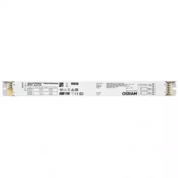 Balastas/LED tvarkyklė Osram QTP5 2X14…35, eksploatavimo trukmė 100000 val., įėjimas 198–264 V, 50/60 Hz, 24 A, -20–50 °C, 30×360×21 mm