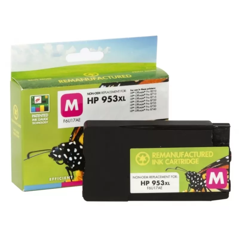 Suderinama Static Control HP 953XL (F6U17AE) rašalo kasetė, Purpurinė (naujas lustas)