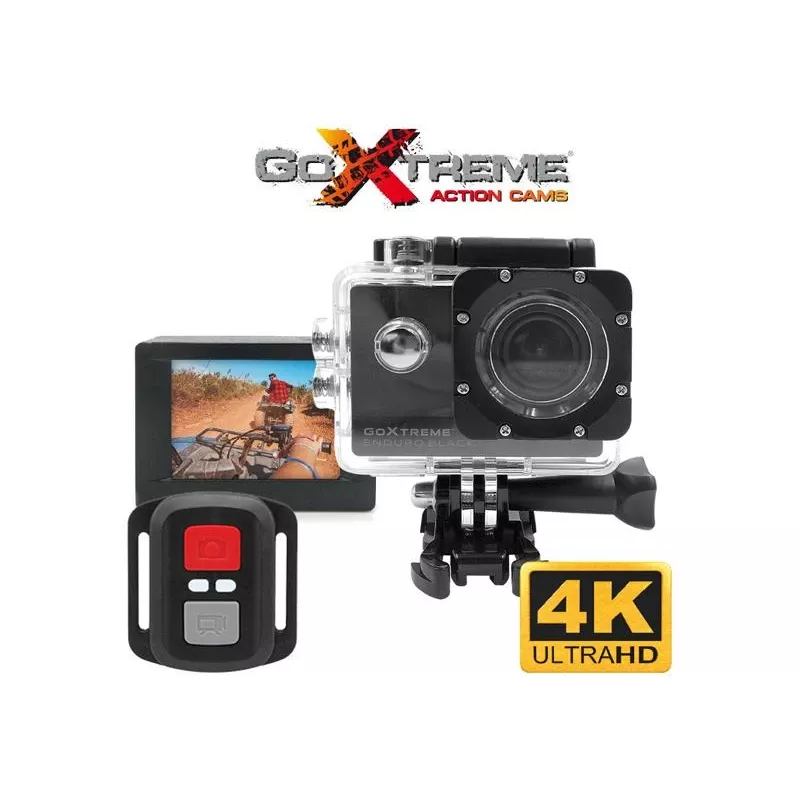 Easypix GoXtreme Enduro Juoda - Veiksmo kamera - tvirtinama - 4K / 30 fps - 8,0 MPix - Wi-Fi - povandeninė iki 30 m - Juoda