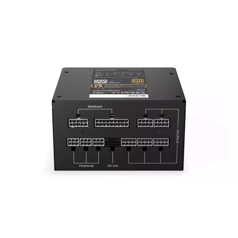 Maitinimo blokas ENDORFY Supremo FM6 850 W, 24 kontaktų ATX, visiškai modulinis, 80 PLUS Gold, 120 mm ventiliatorius, juodas