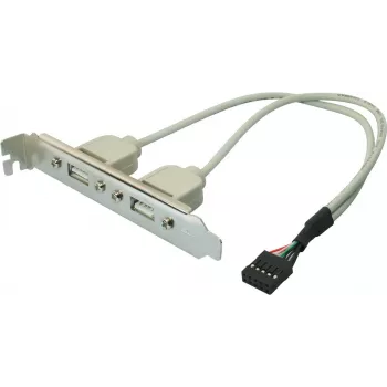 Vidinė USB 2.0 laikiklis ShiverPeaks 75620 su 2 × Type-A prievadais ir 10 kontaktų pagrindinės plokštės jungtimi