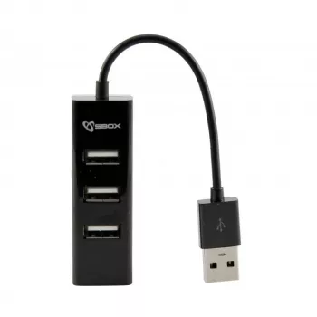 Sbox H-204 USB 4 prievadų šakotuvas, juodas