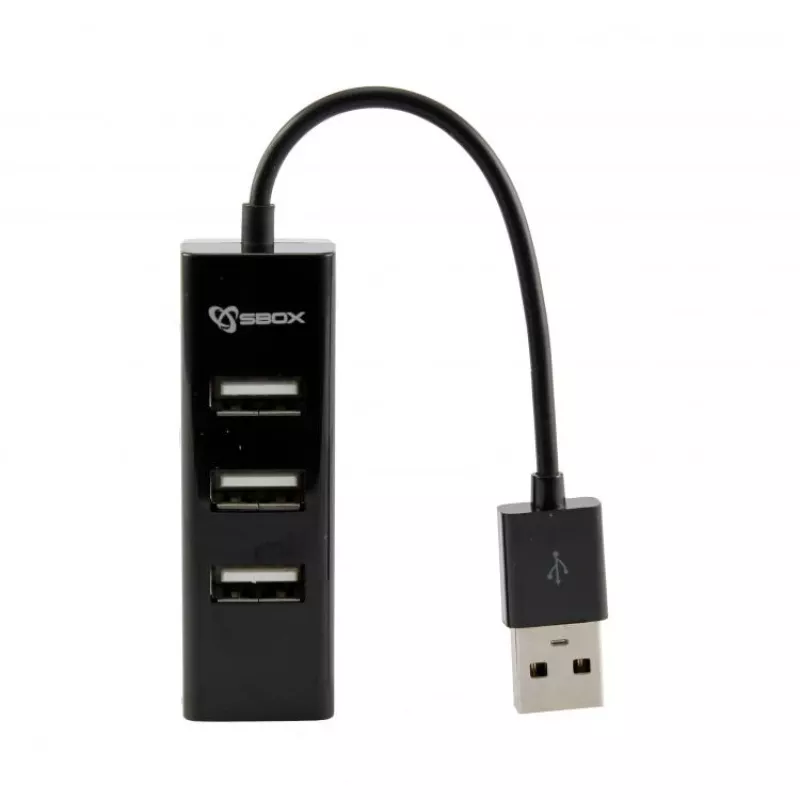 Sbox H-204 USB 4 prievadų šakotuvas, juodas