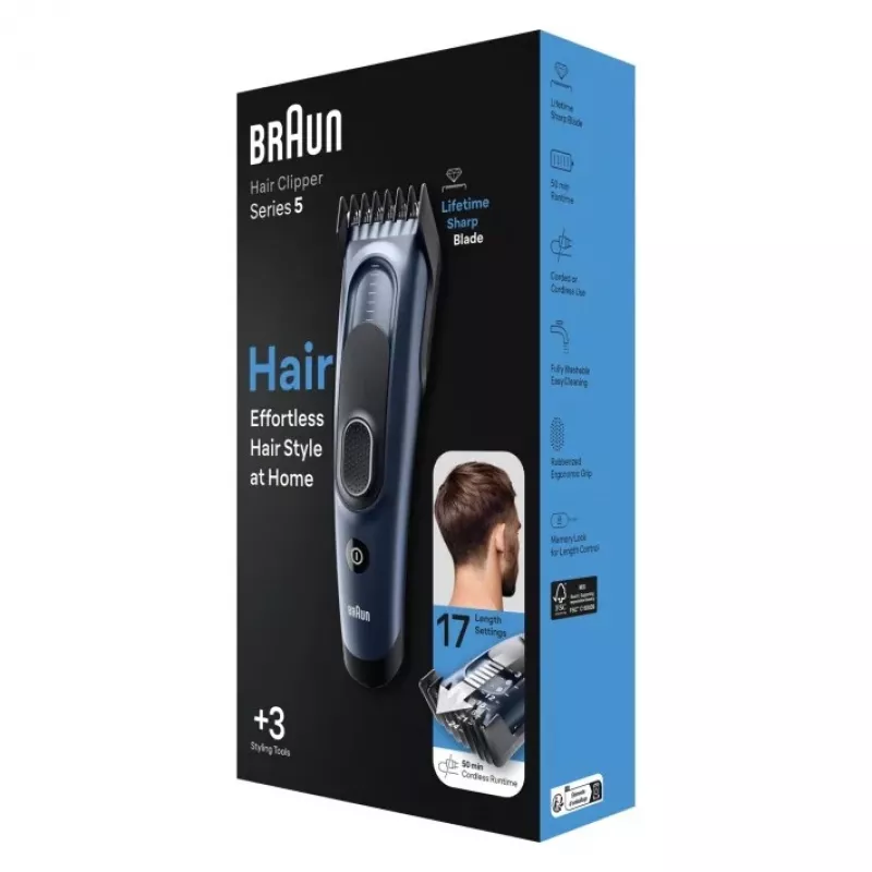 Braun HC5350 plaukų kirpimo mašinėlė, 17 ilgių, belaidė