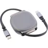 USB-C laidas InLine 35850, 100W galios tiekimas, 0,80 m, juoda/pilka